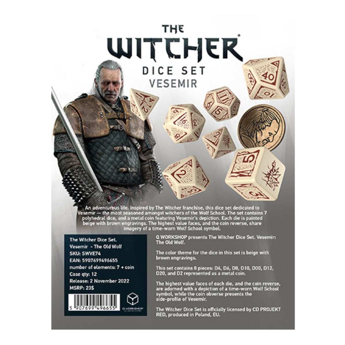Witcher Dice Set Vesemir The Old Wolf