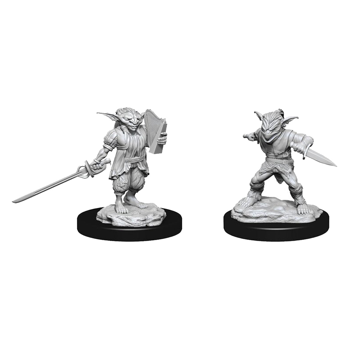 D&D Nolzurs Marvelous Unpainted Miniatures Male Goblin Rogue & Female Goblin Bard