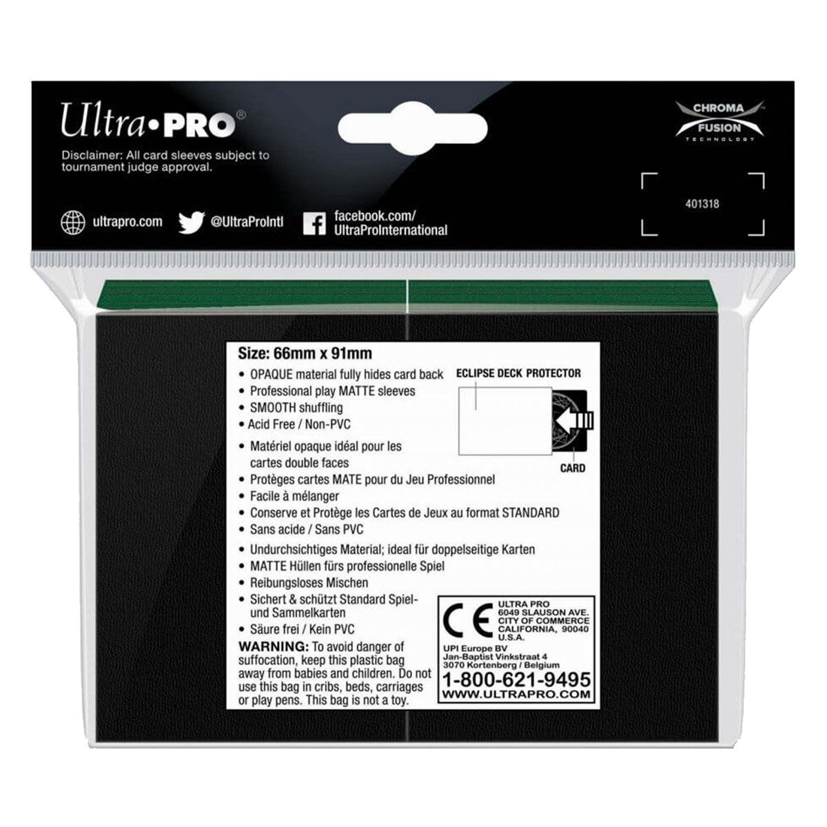 ULTRA PRO Deck Protector Standard Matte 100ct Sky Green ECLIPSE