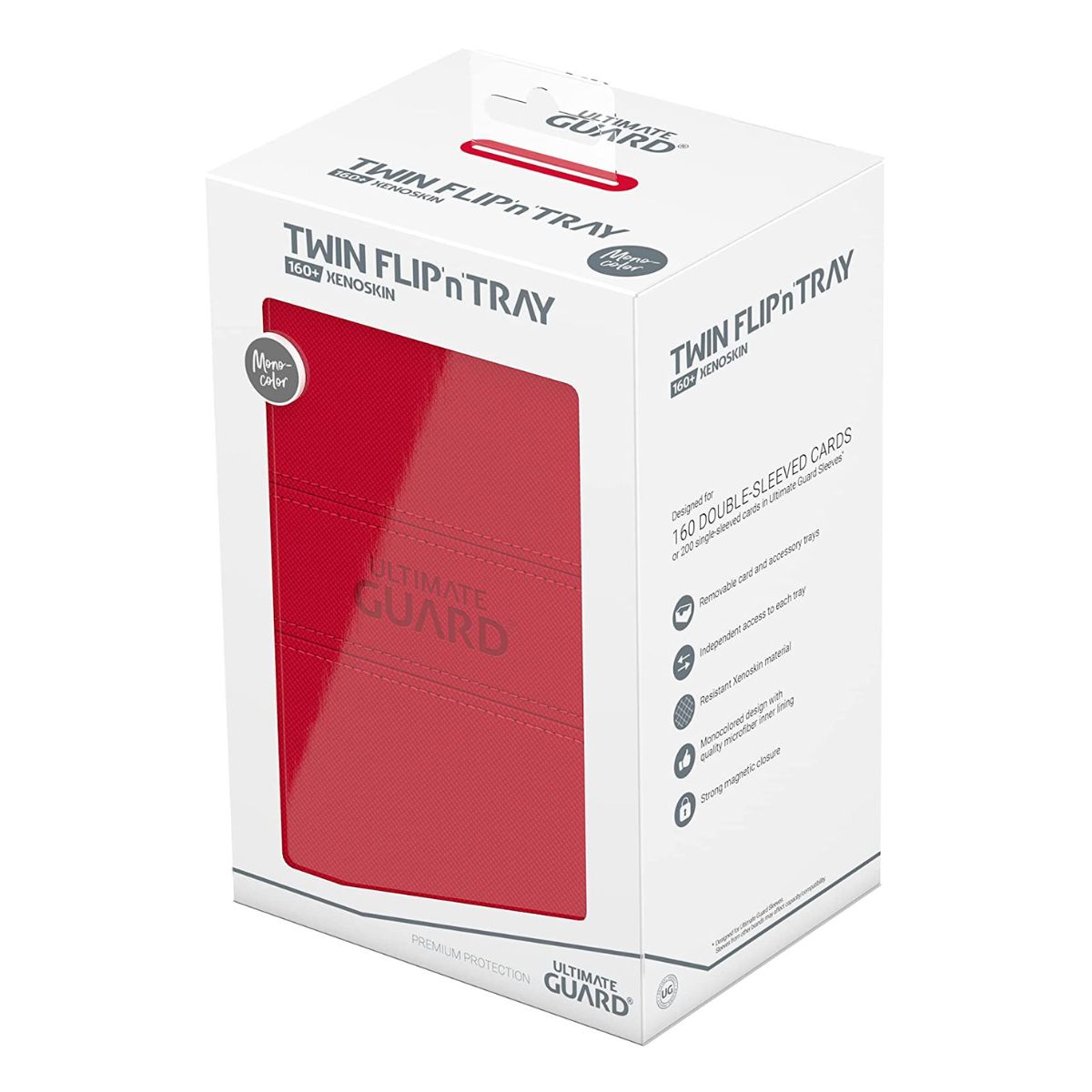 Ultimate Guard Flip n Tray 160+ XenoSkin Monocolor Red Deck Box