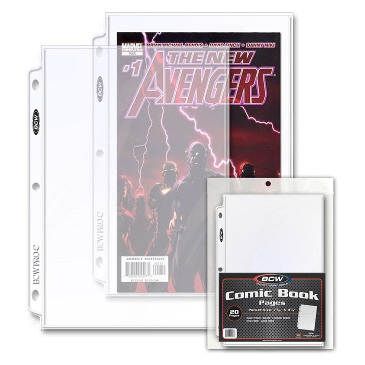 BCW 1 Pocket Protective Pages Comic Book Current or Silver Age Comics (20 Pages Per Pack)