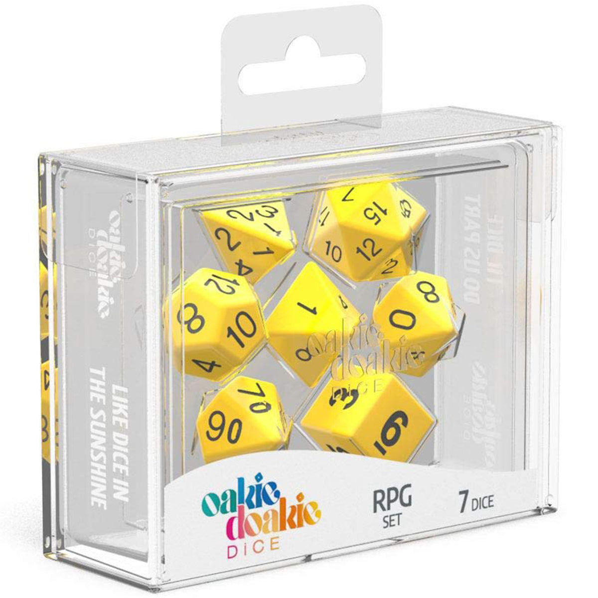 Oakie Doakie Dice RPG Set Solid Yellow 7pc