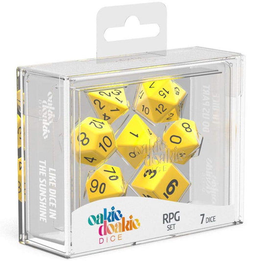 Oakie Doakie Dice RPG Set Solid Yellow 7pc