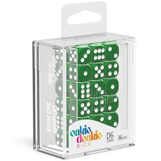Oakie Doakie Dice D6 12 mm Solid Green 36pc