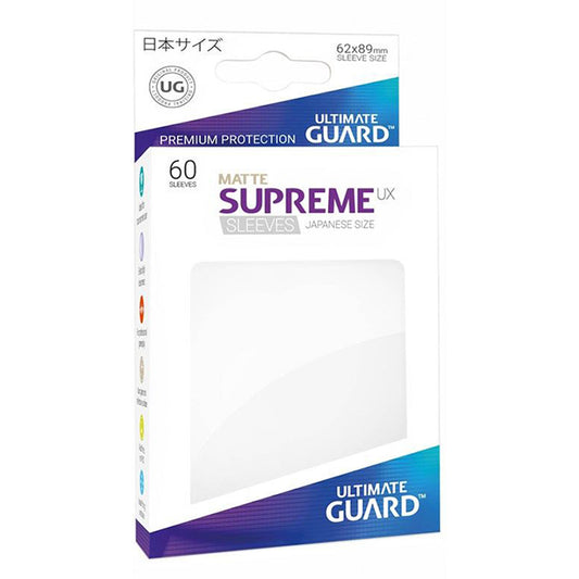 Ultimate Guard Supreme UX Matte White Sleeves Japanese Size 60ct 62 x 89mm