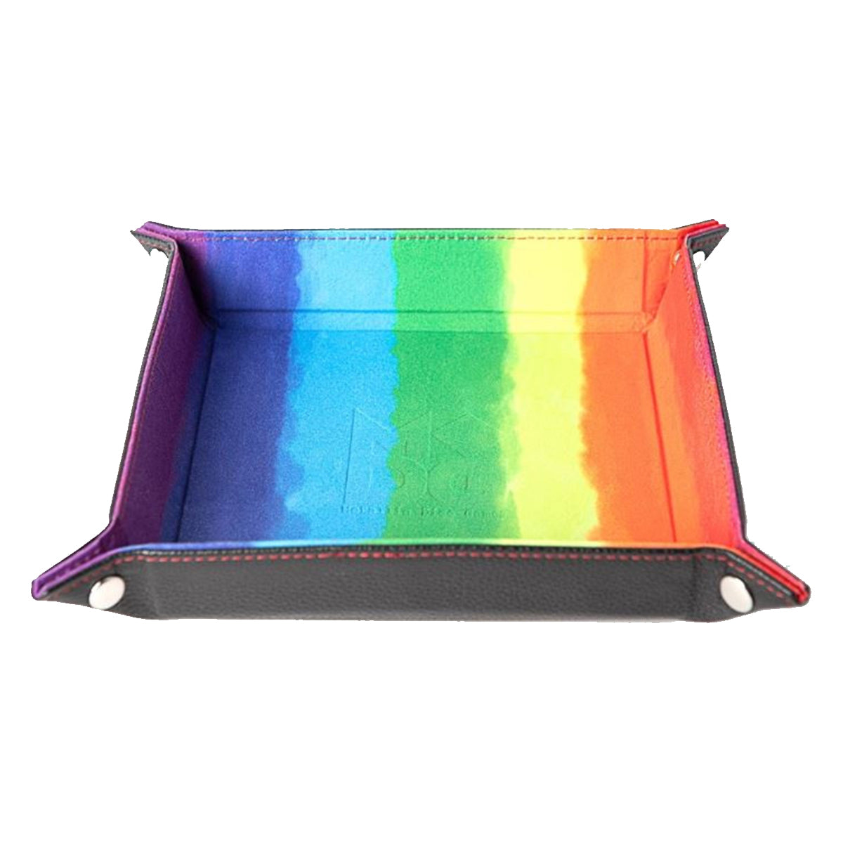 MDG Velvet Folding Dice Tray Watercolour Rainbox 10"x10"