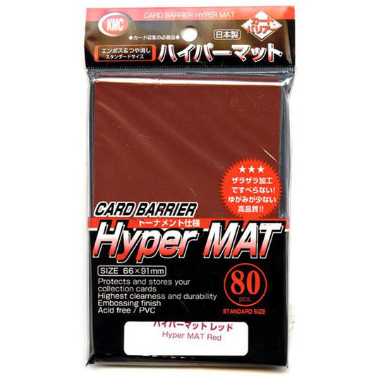 KMC HYPER MAT 80ct 66x91mm STANDARD SIZE CARD SLEEVES Red