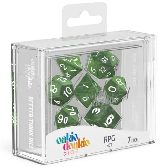 Oakie Doakie Dice RPG Set Marble Green 7pc