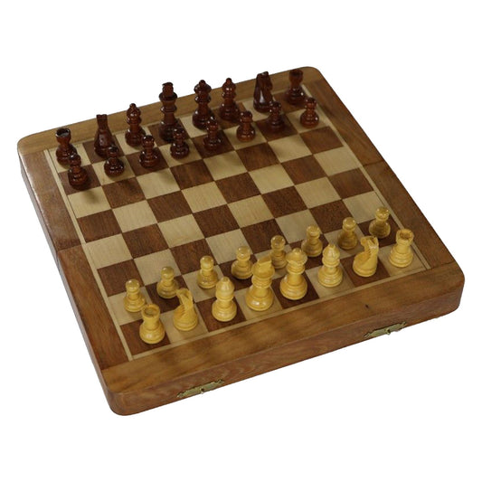 Chess Set - Hawstead Magnetic Folding Acacia 18cm