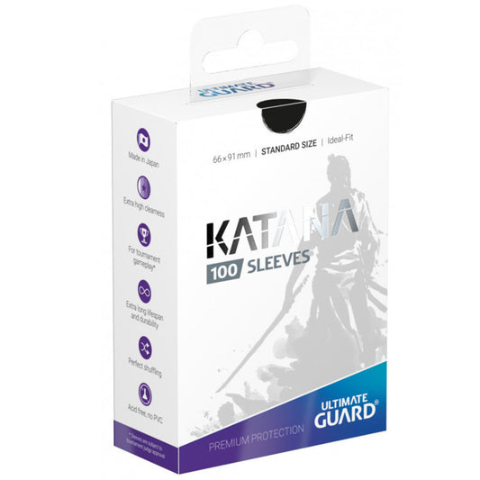Ultimate Guard Katana Standard Size Sleeves 66 x 91mm Black 100ct