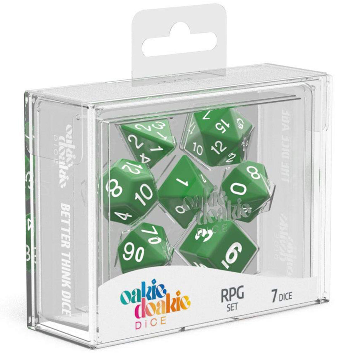 Oakie Doakie Dice RPG Set Solid Green 7pc