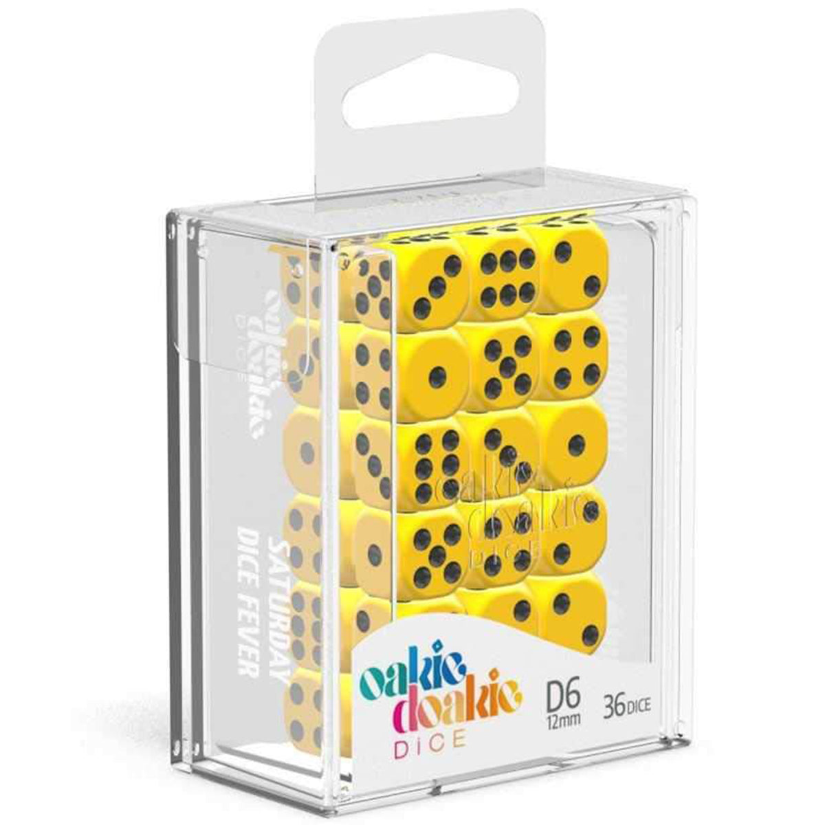 Oakie Doakie Dice D6 12 mm Solid Yellow 36pc