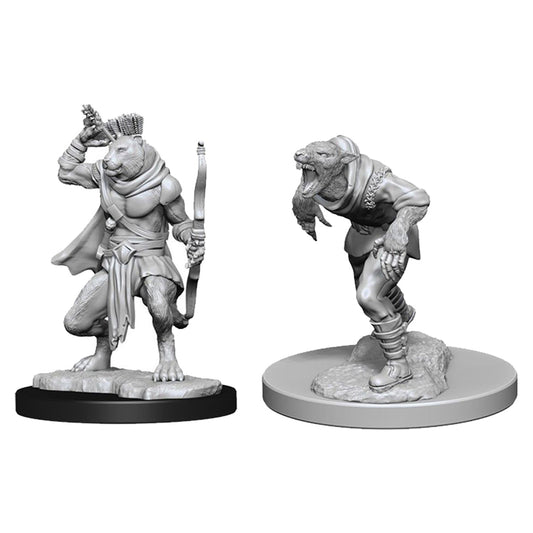 D&D Nolzurs Marvelous Unpainted Miniatures Wererat and Weretiger