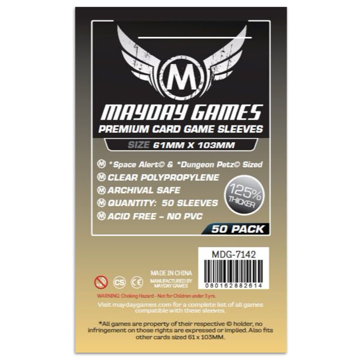 Mayday Magnum Premium Space Card Sleeve 61 X 103 50ct Space Alert Dungeon Petz
