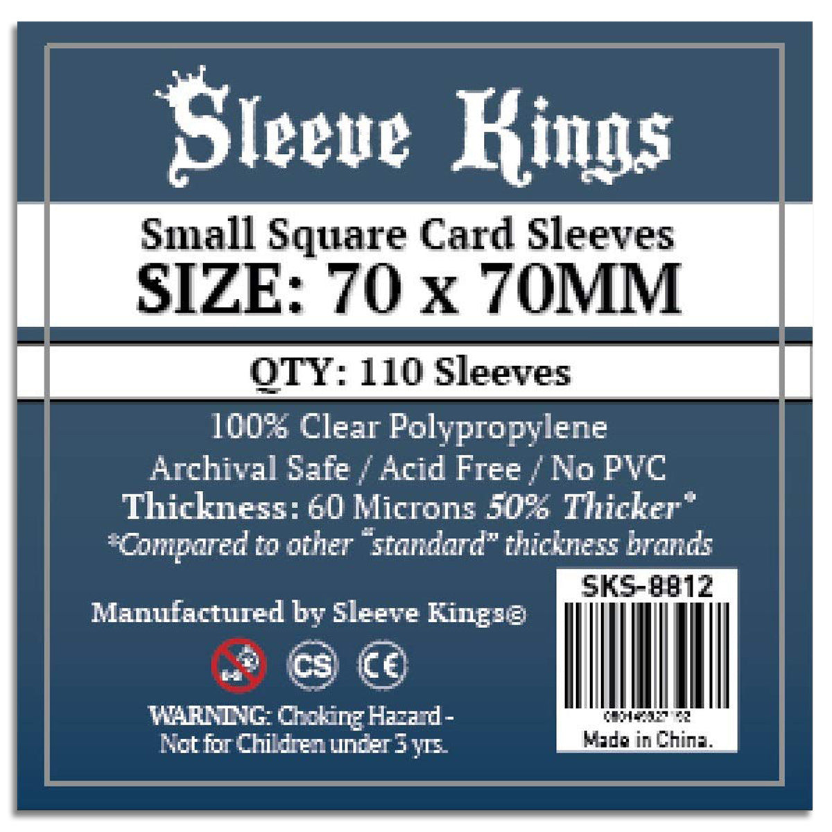 Sleeve Kings Board Game Sleeves Small Square 70mm x 70mm 110ct