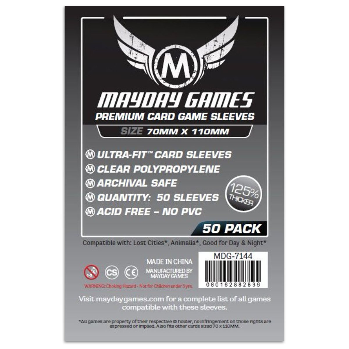 Mayday Premium Magnum Silver Sleeve Pack of 50 70 X 110 MM Lost Cities
