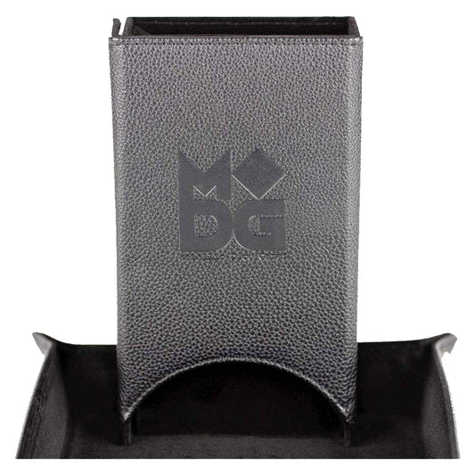 MDG Fold Up Leather Dice Tower Black