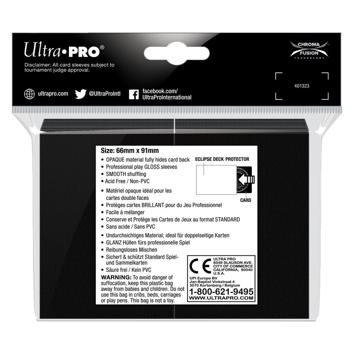 ULTRA PRO Deck Protector Standard Gloss 100ct Black Eclipse