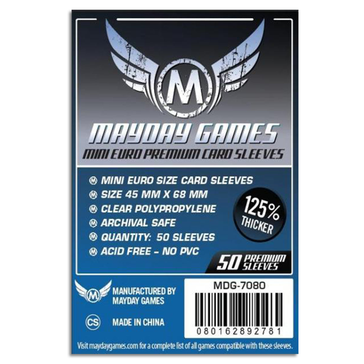 Mayday Premium Mini Euro Card Sleeves Pack of 50 45 X 68 MM