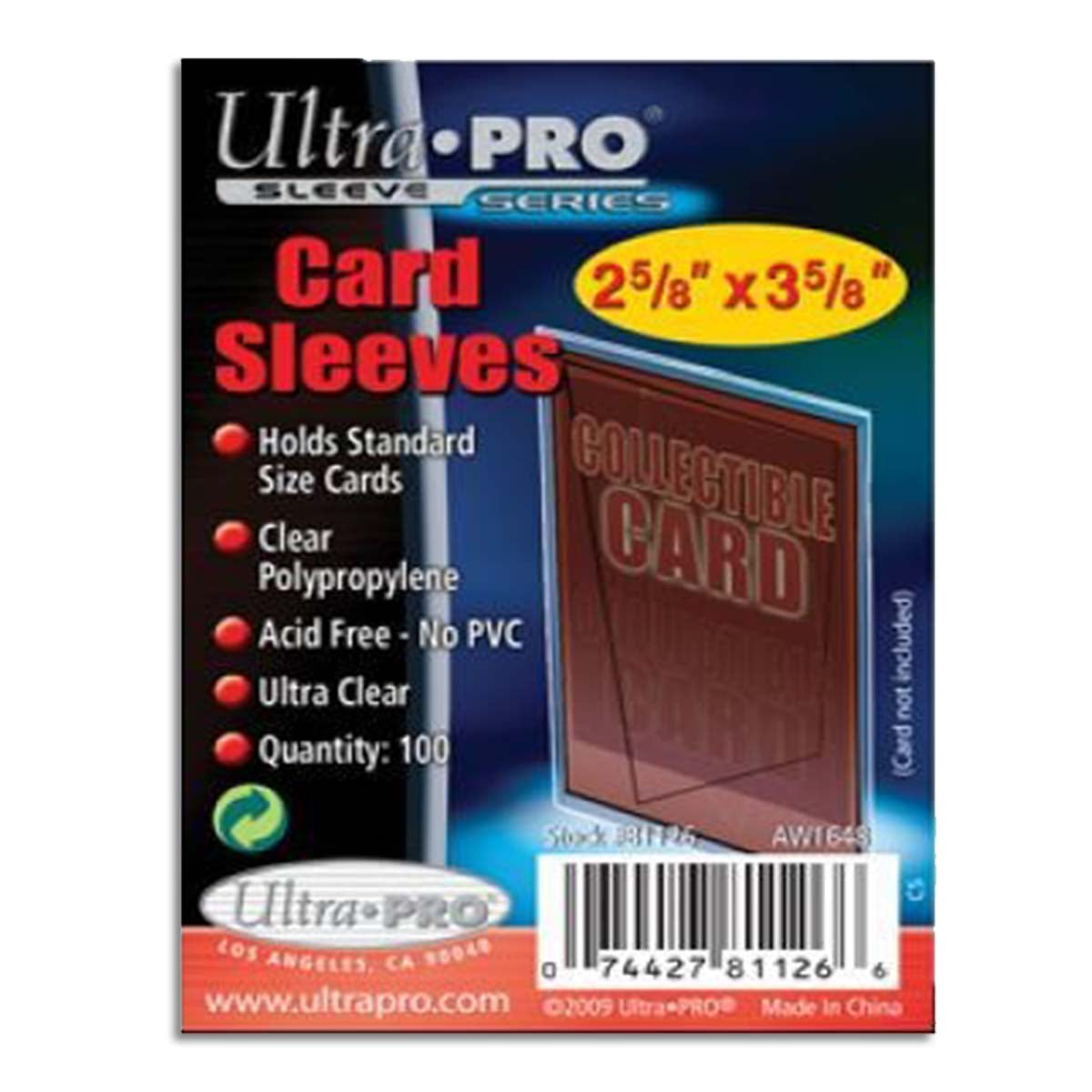 ULTRA PRO 2 5/8" x 3 5/8" Clear Penny Protector Soft Card Sleeves 100 Pack