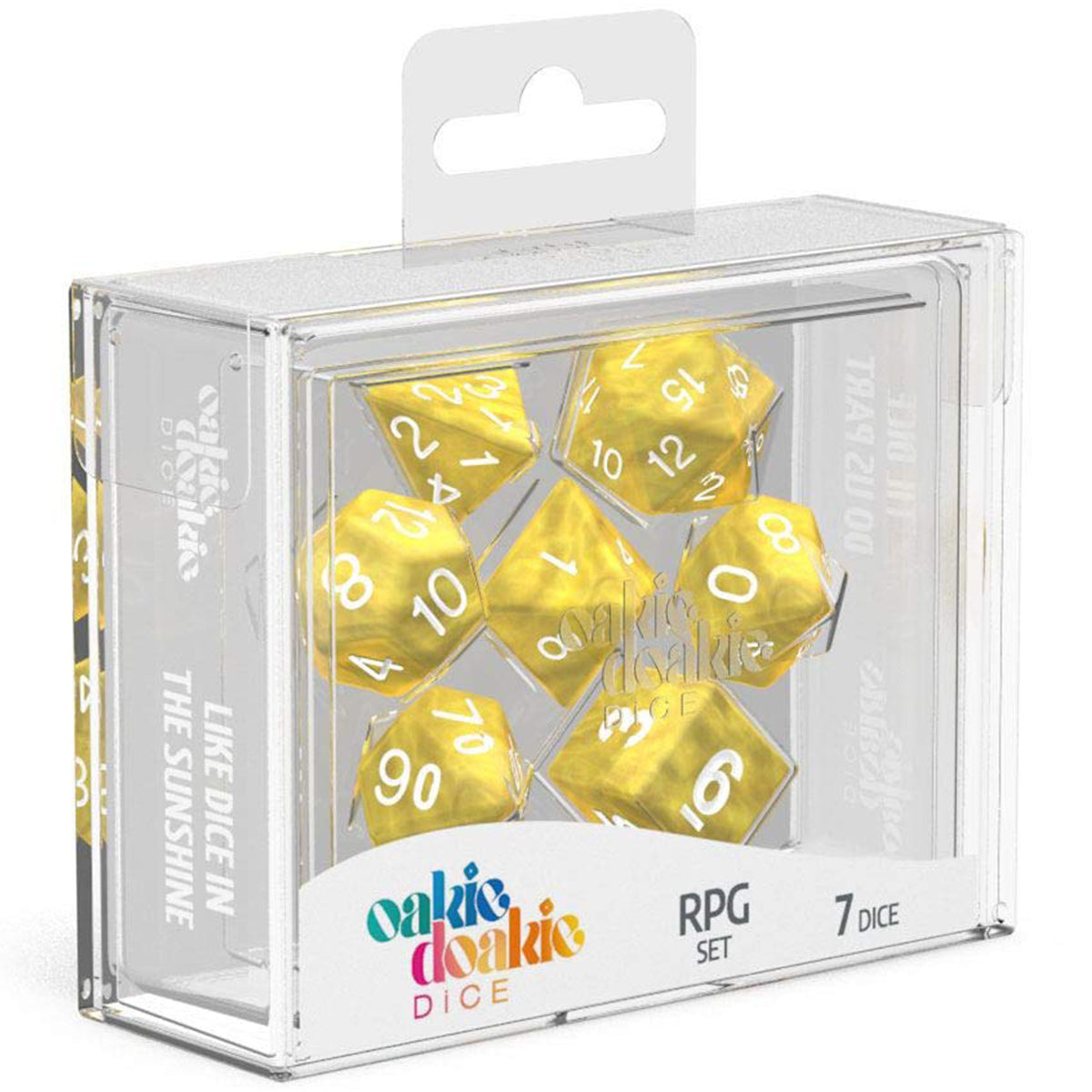Oakie Doakie Dice RPG Set Marble Yellow 7pc