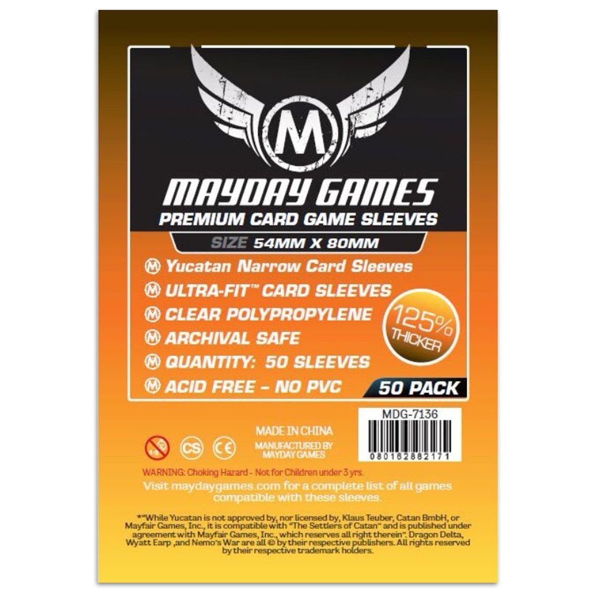 Mayday Premium Yucatan Narrow Card Game Sleeves 50ct 54 X 80 Twilight Imperium