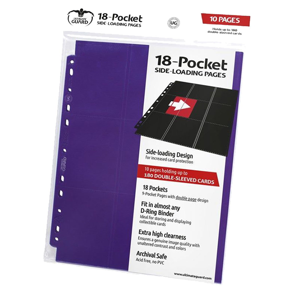 Ultimate Guard 18 Pocket Pages Side Loading Purple 10ct