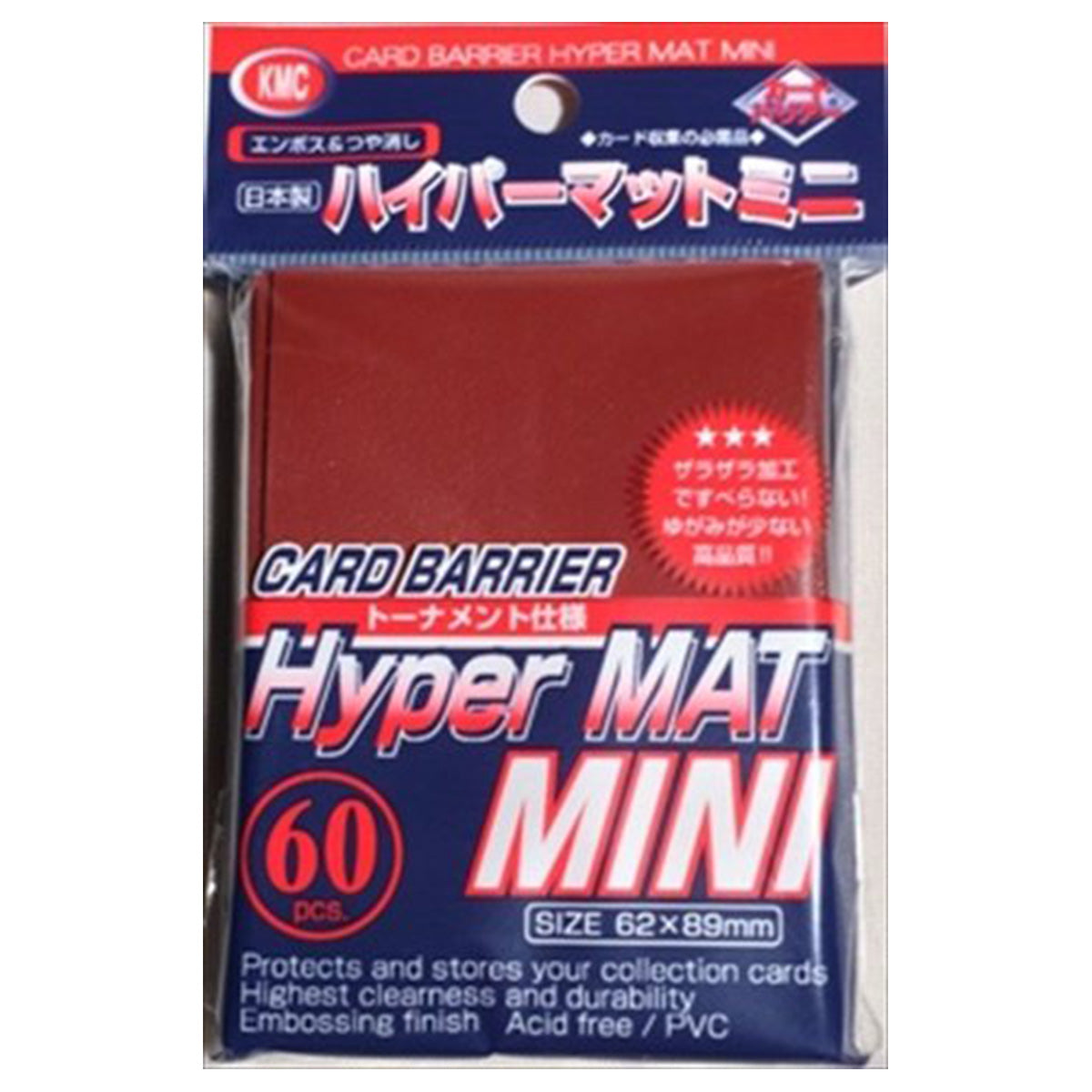 KMC HYPER MAT 60ct MINI SIZE 62x89mm RED