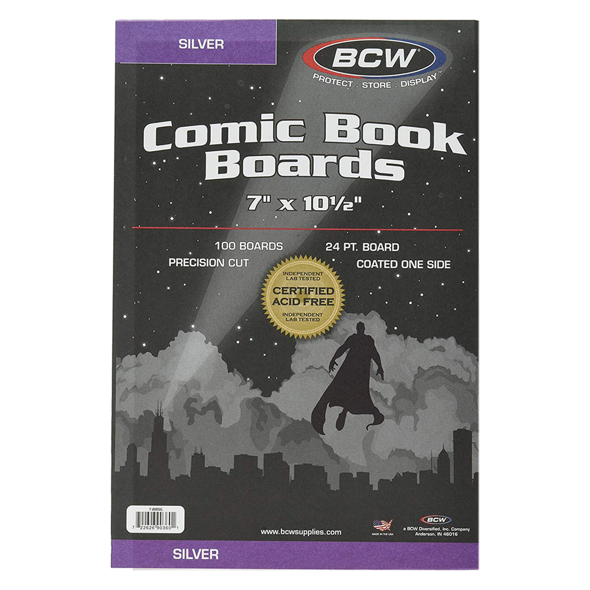 BCW Comic Book Backing Boards Silver Age Comics 7" x 10" 1/2 (100 Boards Per Pack)