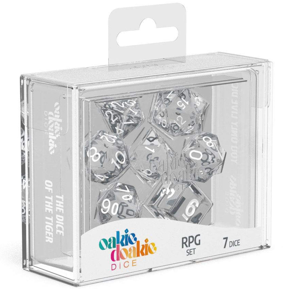Oakie Doakie Dice RPG Set Translucent Clear 7pc