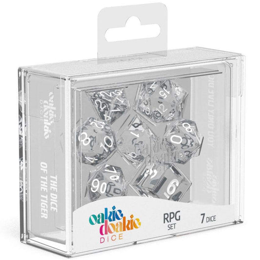 Oakie Doakie Dice RPG Set Translucent Clear 7pc