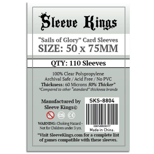 Sleeve Kings Board Game Sleeves Sails of Glory 50mm x 75mm 110ct