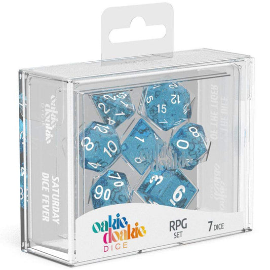 Oakie Doakie Dice RPG Set Speckled Light Blue 7pc