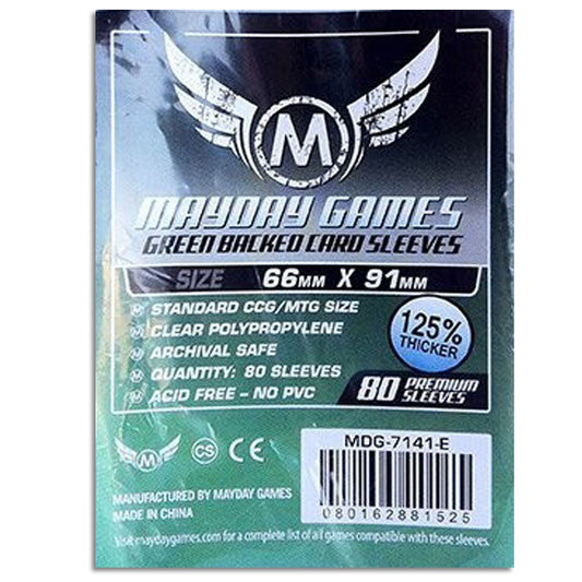 Mayday MTG/CCG Magic Pokemon Card Game Sleeves Green Backed 66x91mm