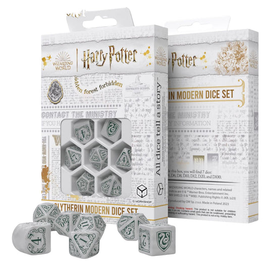 Q Workshop Harry Potter Modern Dice Set - Slytherin - White Dice Set 7