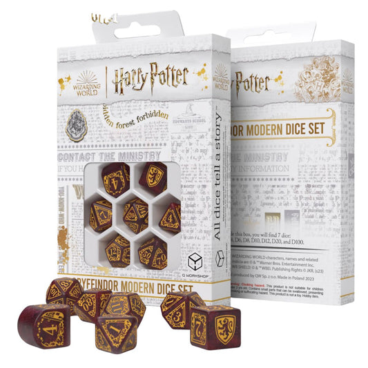 Q Workshop Harry Potter Modern Dice Set - Gryffindor - Red Dice Set 7