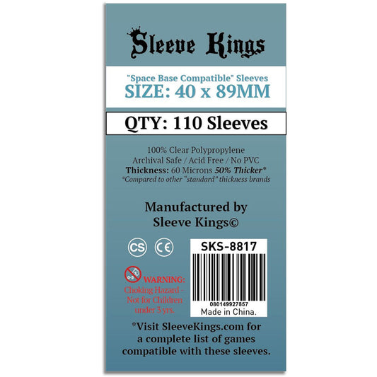 Sleeve Kings Board Game Sleeves Space Base Compatible 40mm x 89mm 110ct