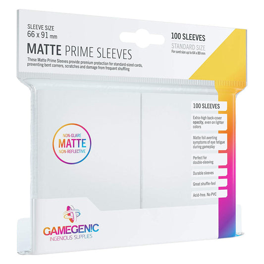 Gamegenic Matte Prime 100ct White Sleeves