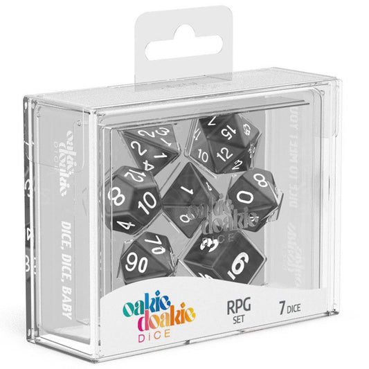 Oakie Doakie Dice RPG Set Marble Black 7pc