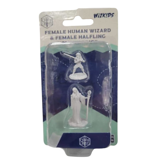 Critical Role Unpainted Miniatures Human Wizard Female & Halfling Holy Warrior Female