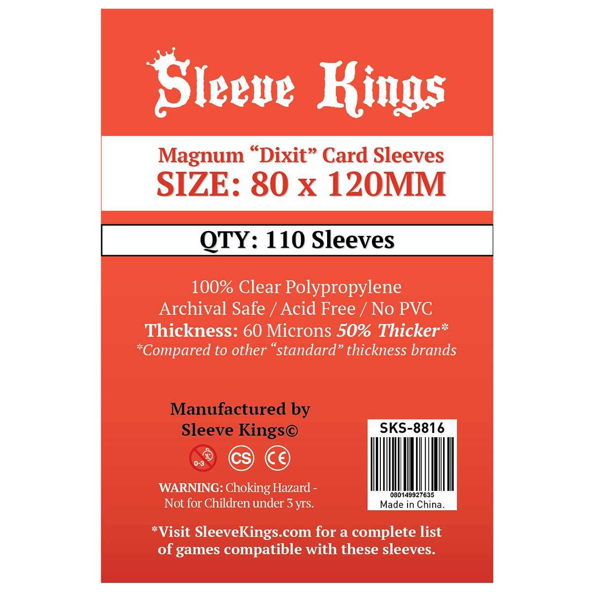 Sleeve Kings Board Game Sleeves Magnum Dixit 80mm x 120mm 110ct