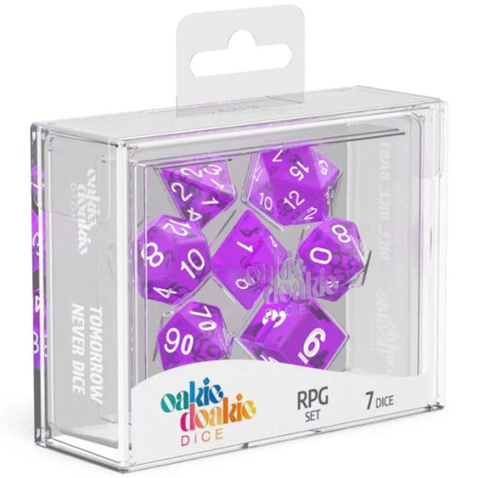 Oakie Doakie Dice RPG Set Translucent Purple 7pc