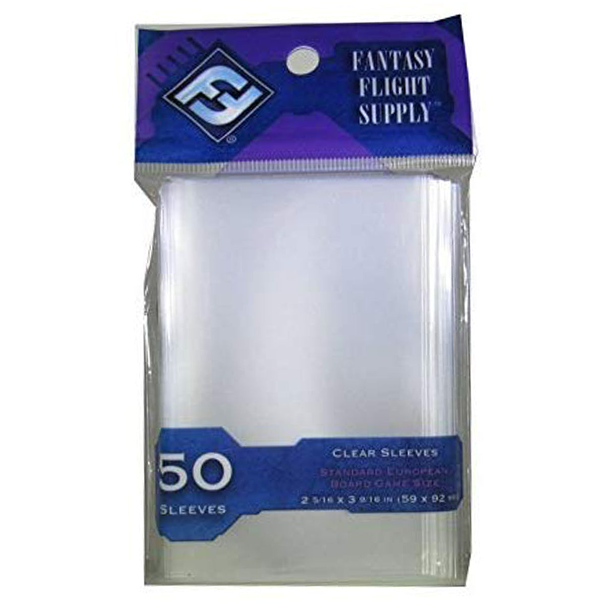 Fantasy Flight Games FFG Standard European Board Game Sleeves 50ct Clear 59 x 92 mm