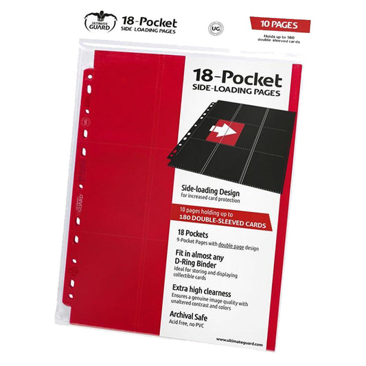 Ultimate Guard 18 Pocket Pages Side Loading Red 10ct