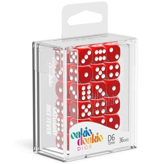 Oakie Doakie Dice D6 12 mm Solid Red 36pc