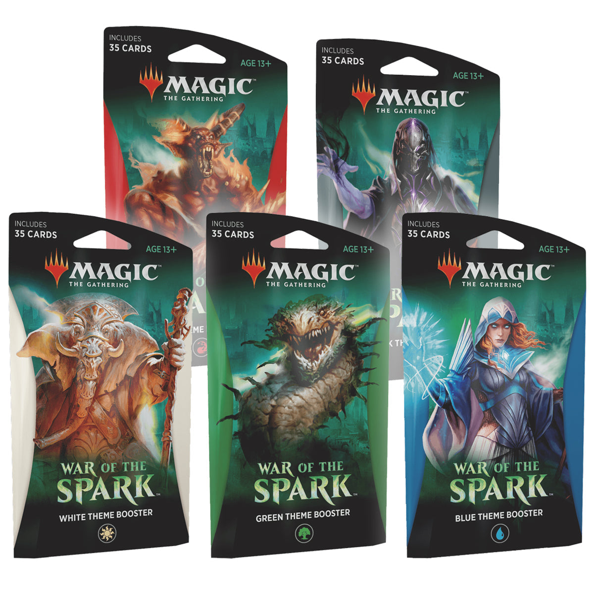 Magic War of the Spark Theme Booster (Set of 5) MTG