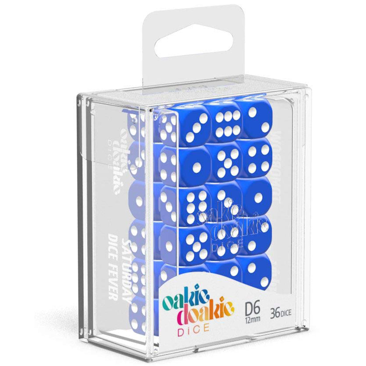Oakie Doakie Dice D6 12 mm Solid Blue 36pc