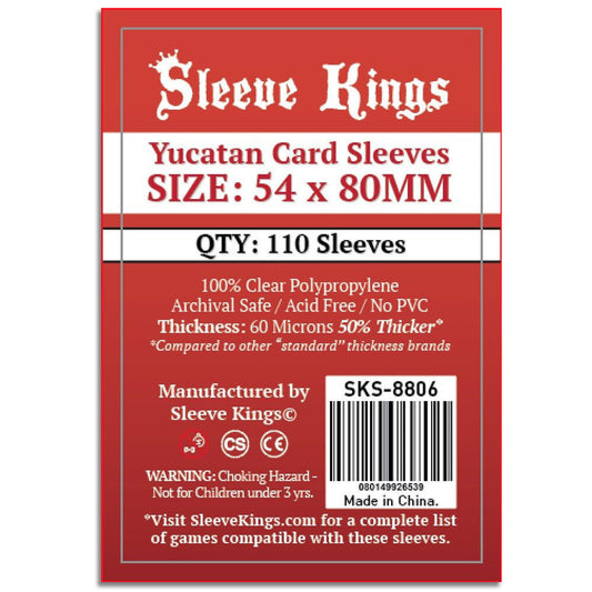 Sleeve Kings Board Game Sleeves Yucatan 54mm x 80mm 110pc