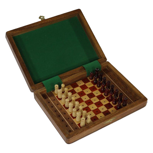 Chess Set - Redling Peg Travelling Acacia 10 x 15cm