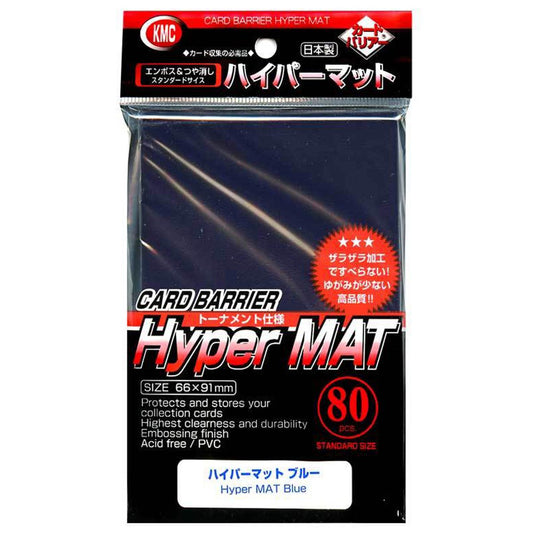 KMC HYPER MAT 80ct 66x91mm STANDARD SIZE CARD SLEEVES Blue